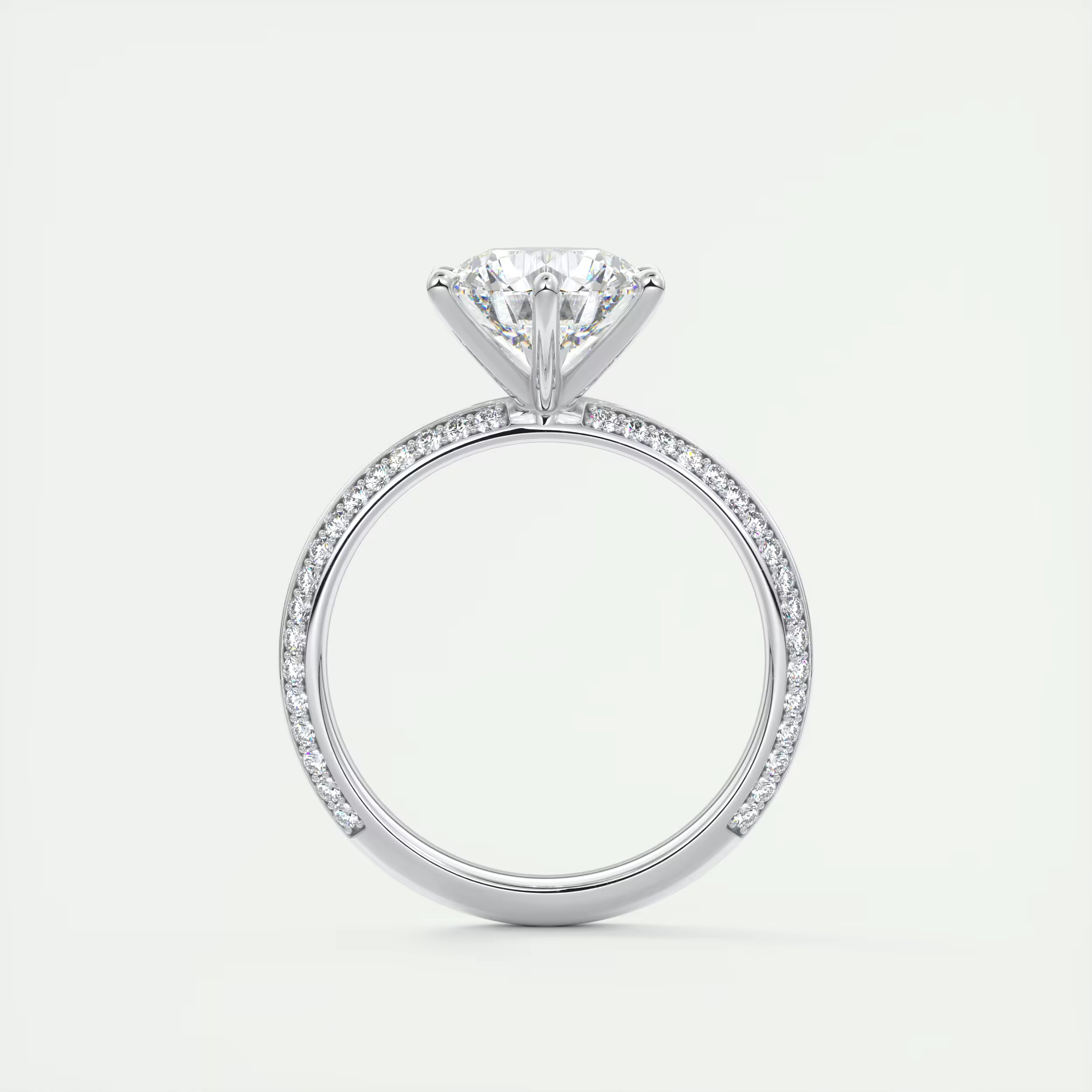 2.00 Ct Round Solitaire Loren Pave Engagement Ring