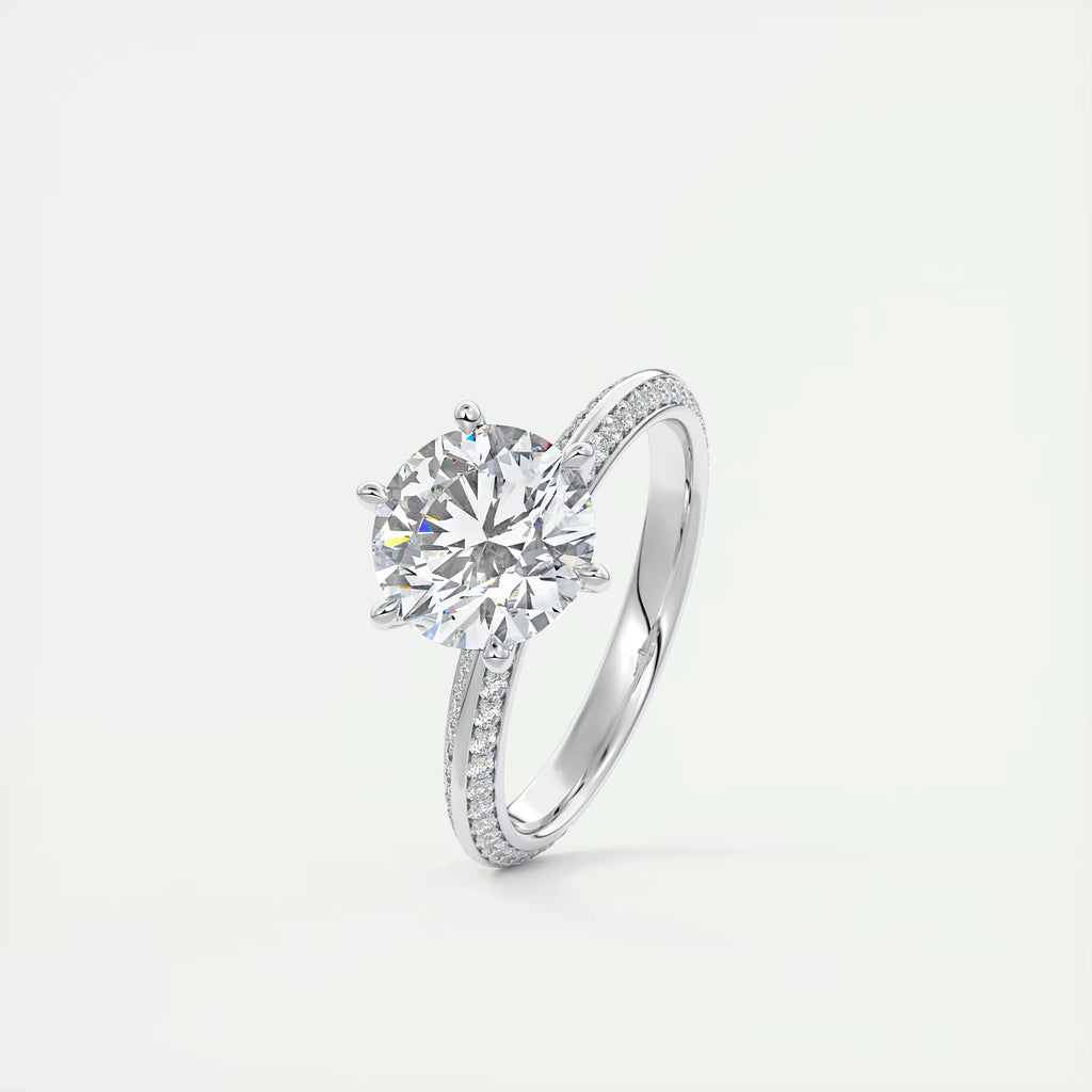 2.00 Ct Round Solitaire Loren Pave Engagement Ring