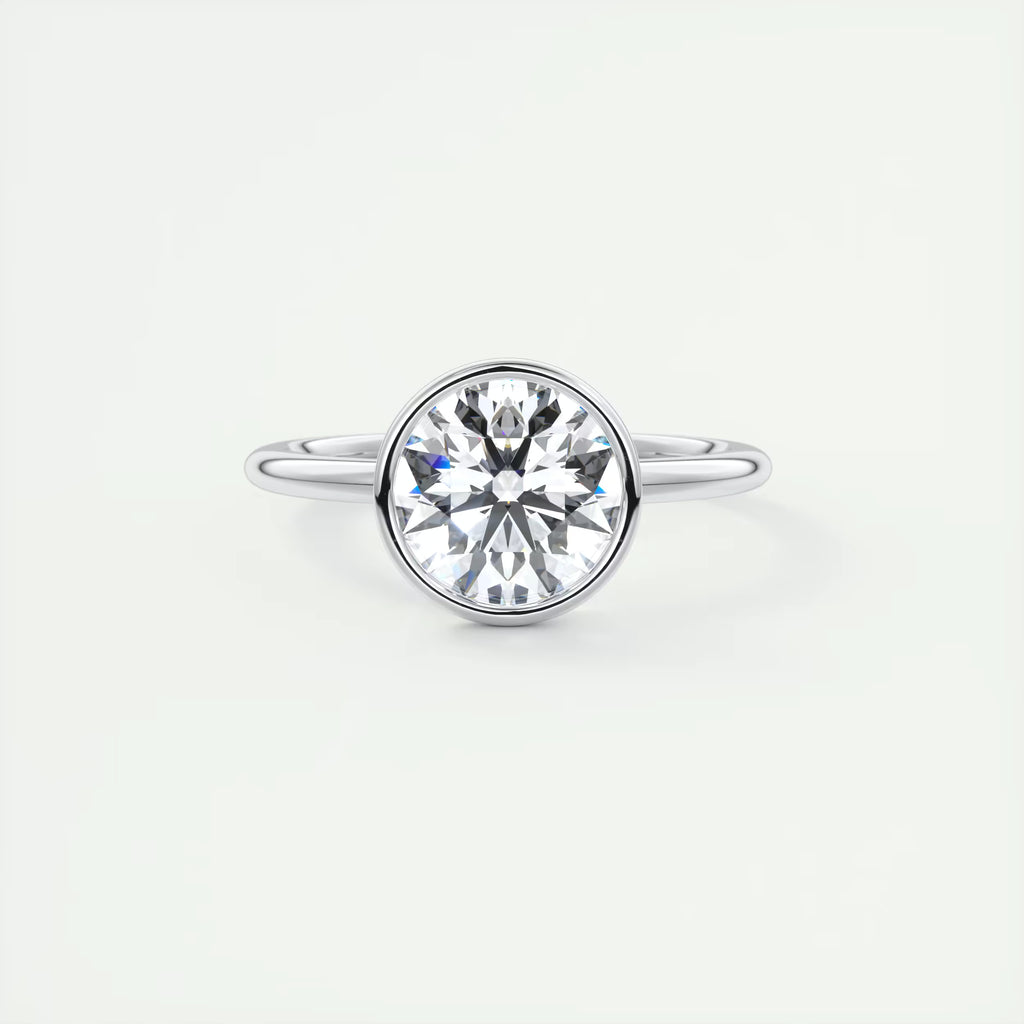 2.00 Ct Round Bezel Set Solitaire Antique Style Art Deco Engagement Ring