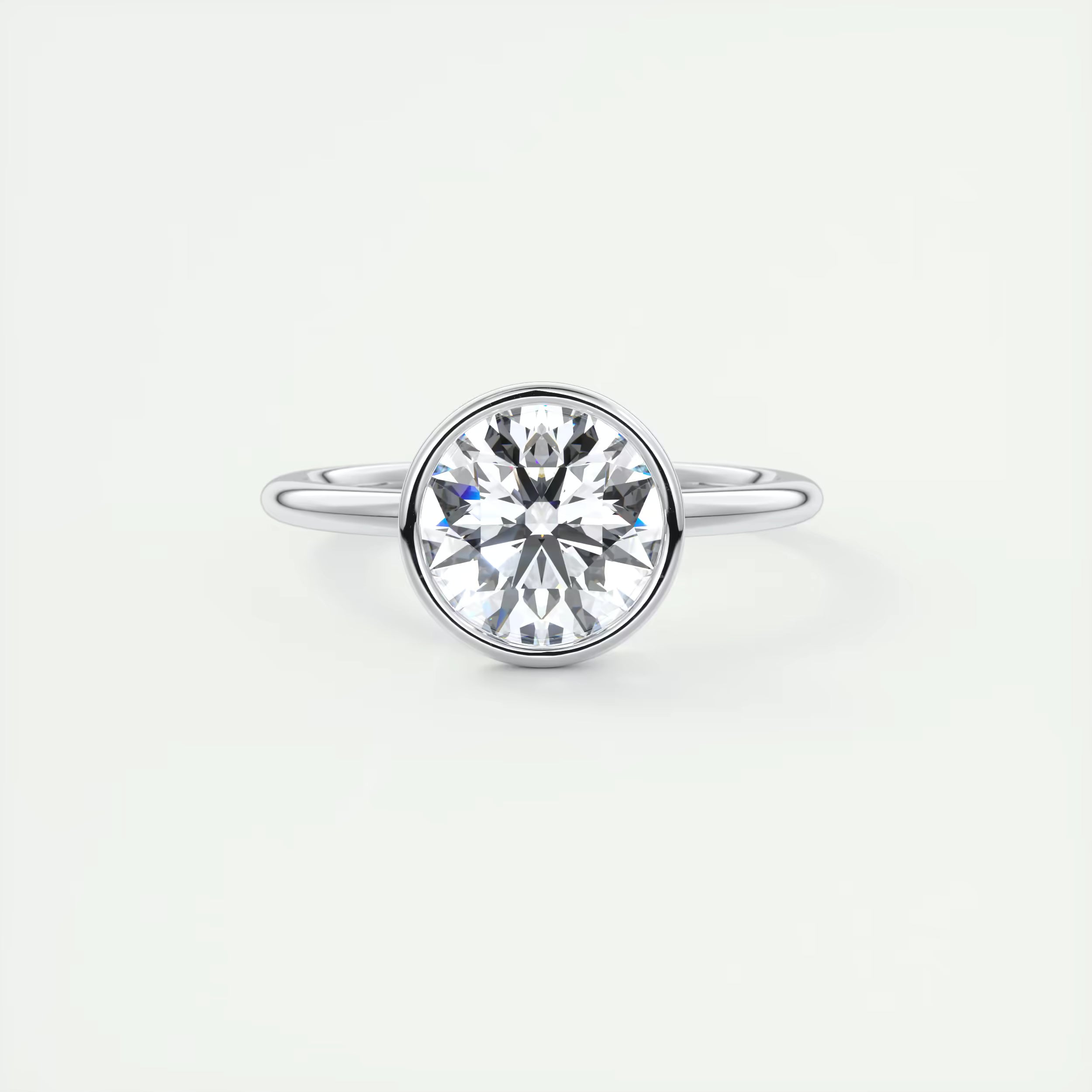 2.00 Ct Round Bezel Set Solitaire Antique Style Art Deco Engagement Ring