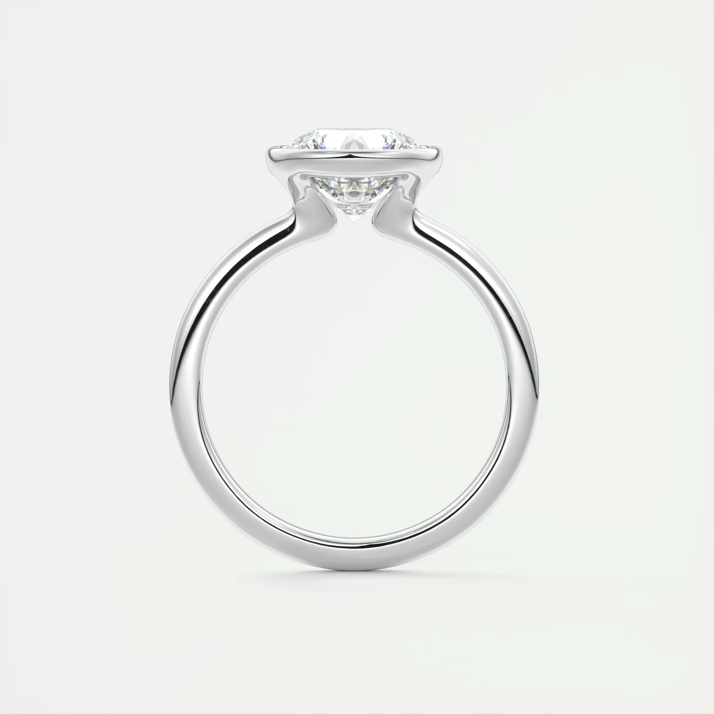 2.00 Ct Round Bezel Set Solitaire Antique Style Art Deco Engagement Ring