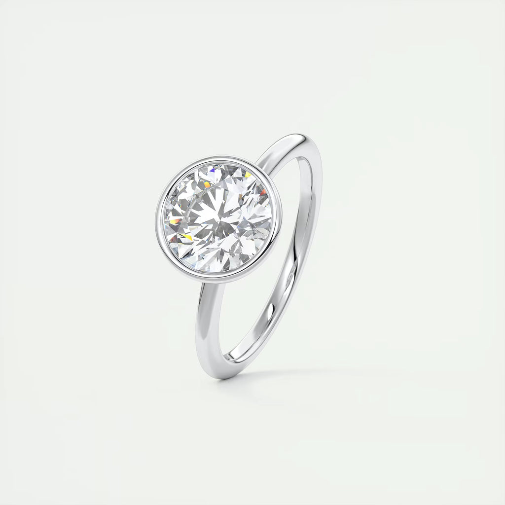 2.00 Ct Round Bezel Set Solitaire Antique Style Art Deco Engagement Ring