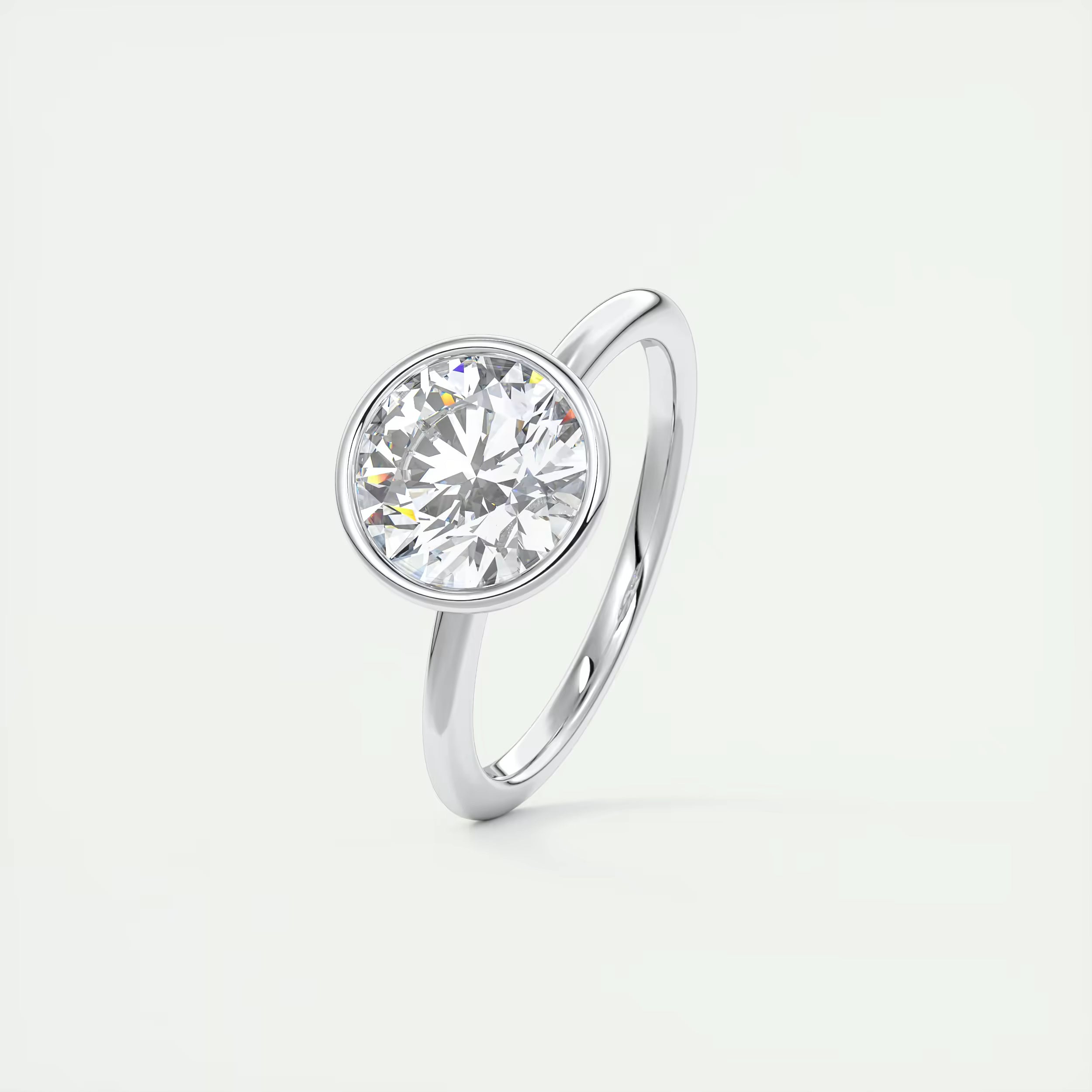 2.00 Ct Round Bezel Set Solitaire Antique Style Art Deco Engagement Ring