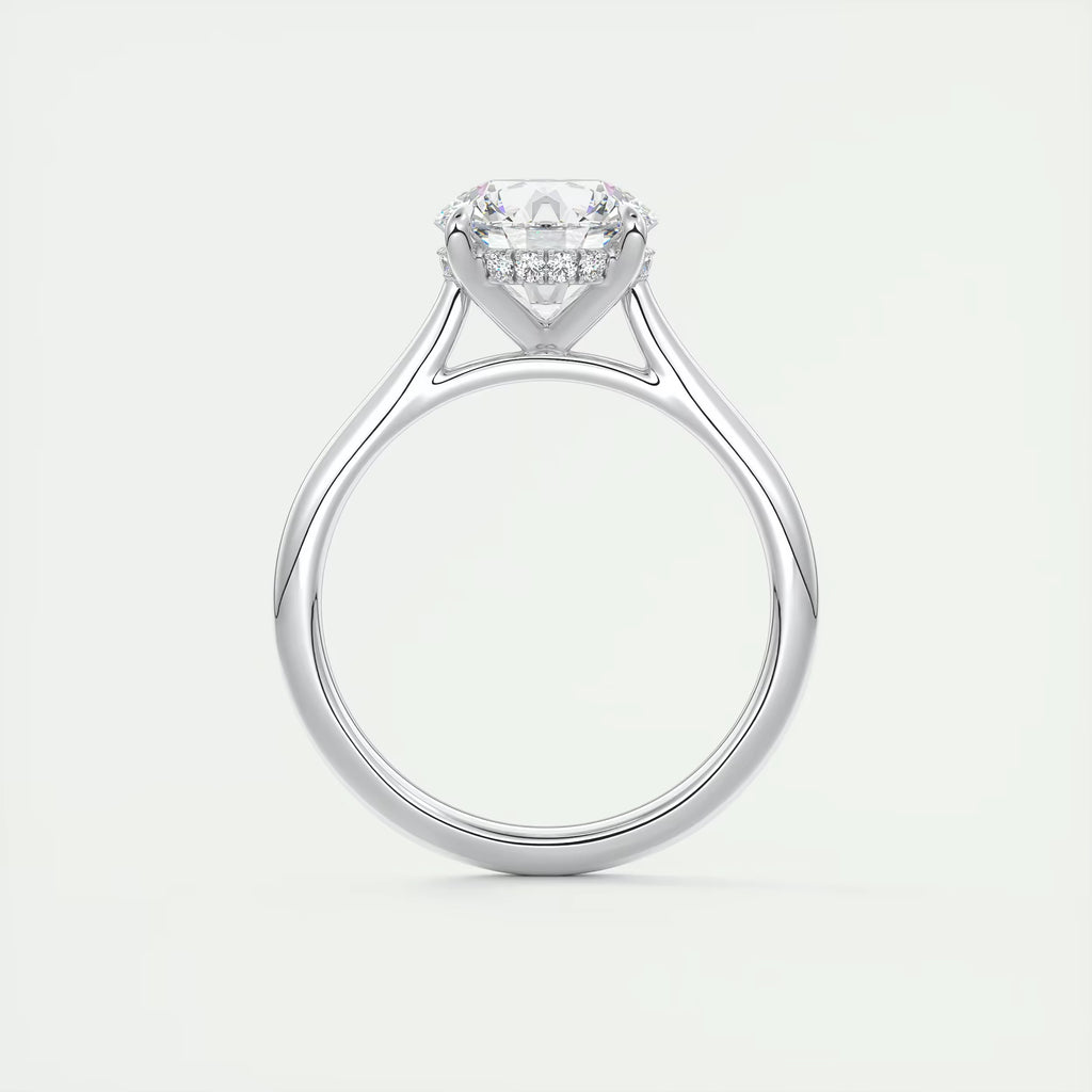 2.08 Ct The Cathedral Solitaire Center Stone Round Side Stone Round Engagement Rings