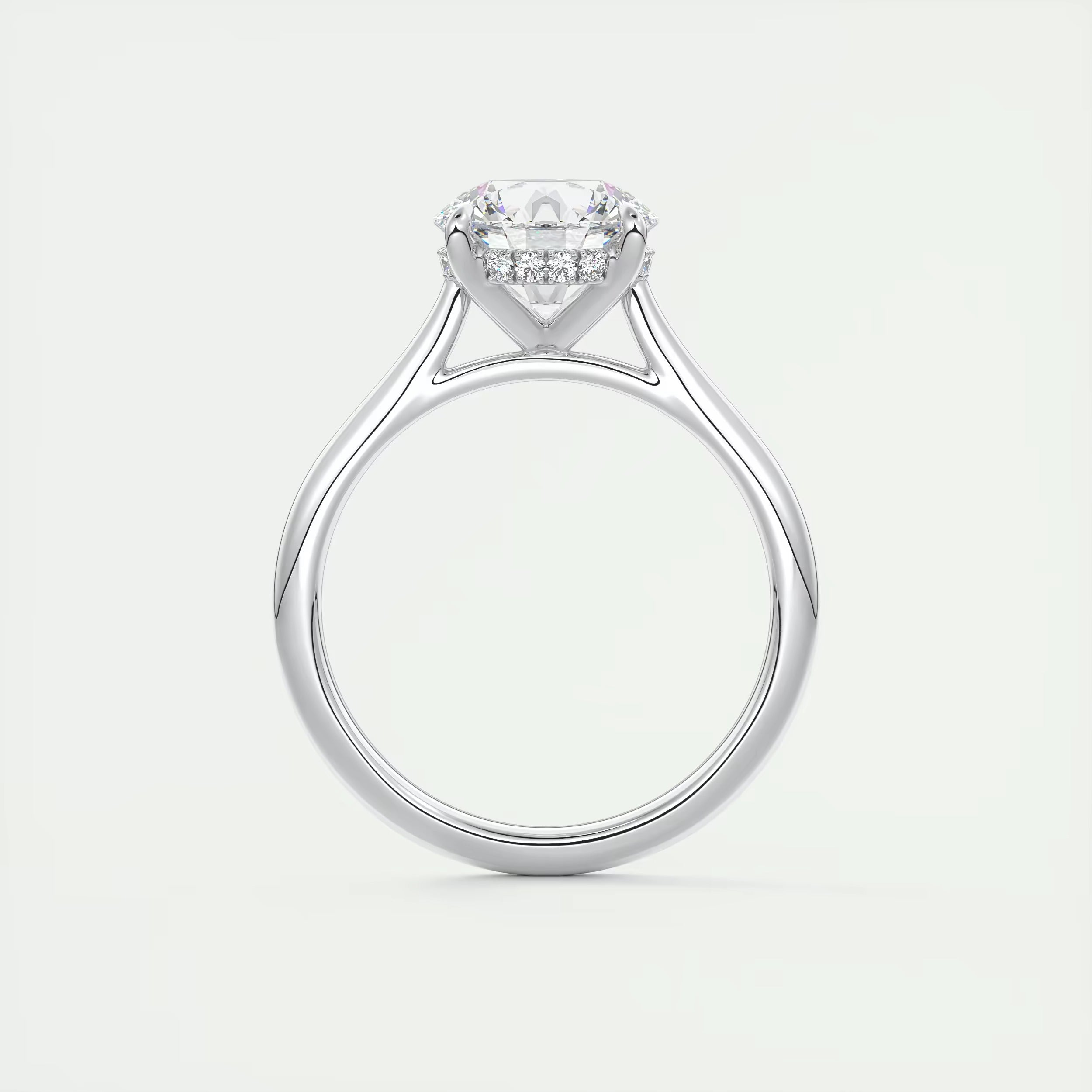 2.08 Ct The Cathedral Solitaire Center Stone Round Side Stone Round Engagement Rings