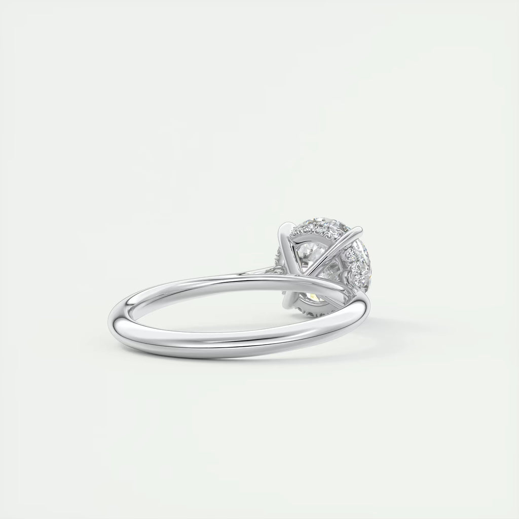 2.08 Ct The Cathedral Solitaire Center Stone Round Side Stone Round Engagement Rings
