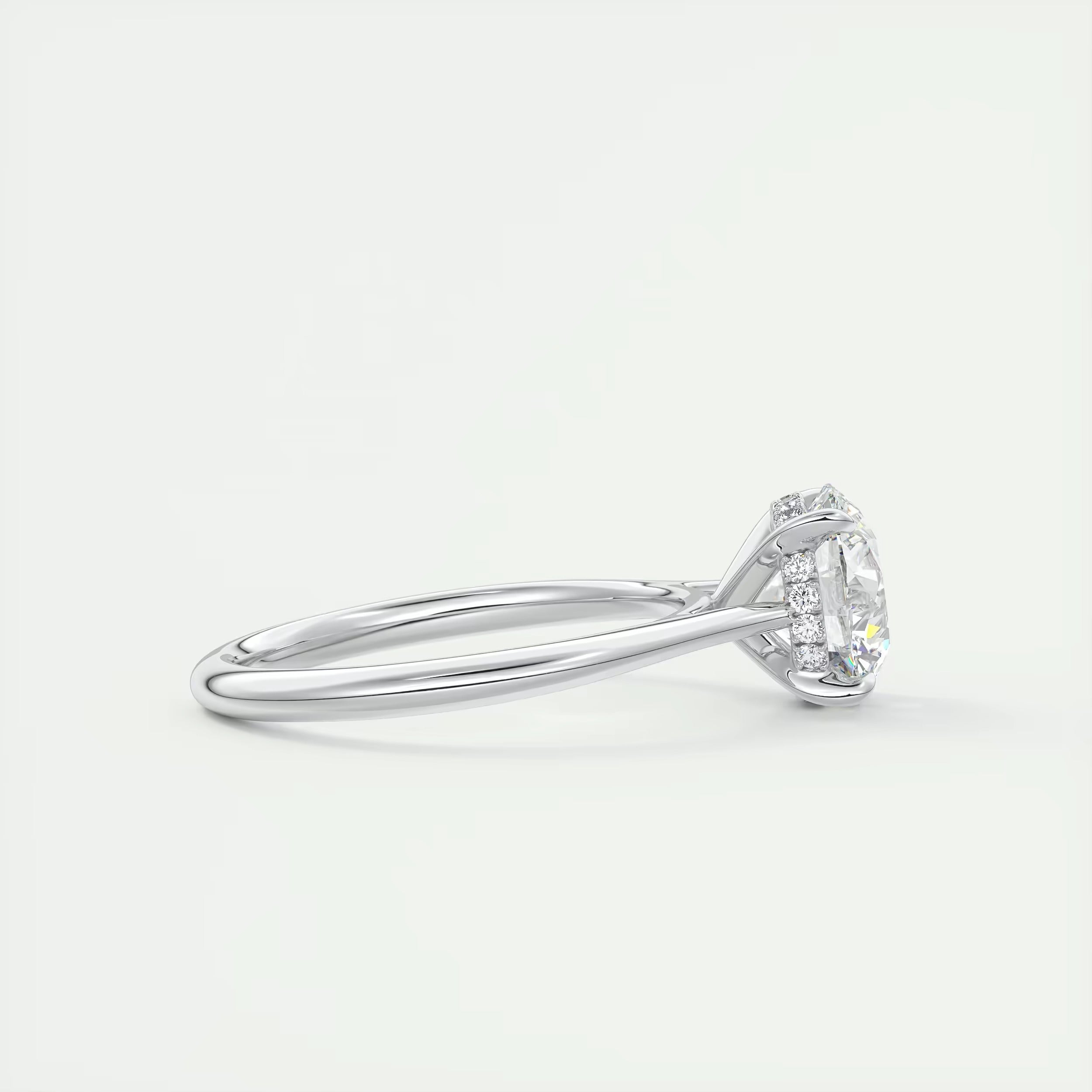 2.08 Ct The Cathedral Solitaire Center Stone Round Side Stone Round Engagement Rings