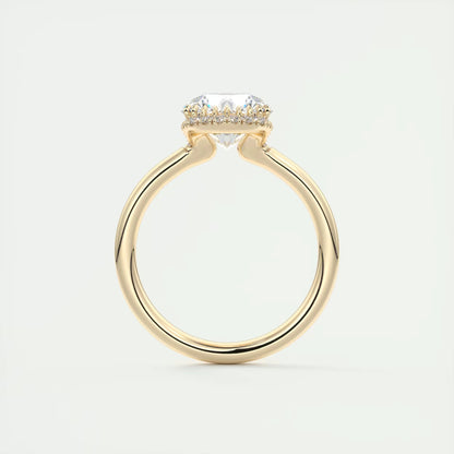 2.14 Ct In Round Bardot Scallop Engagement Ring