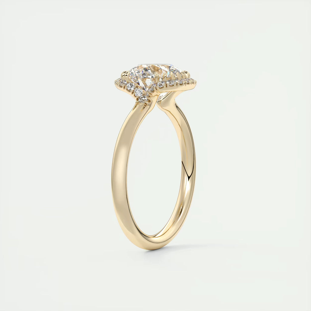 2.14 Ct In Round Bardot Scallop Engagement Rings