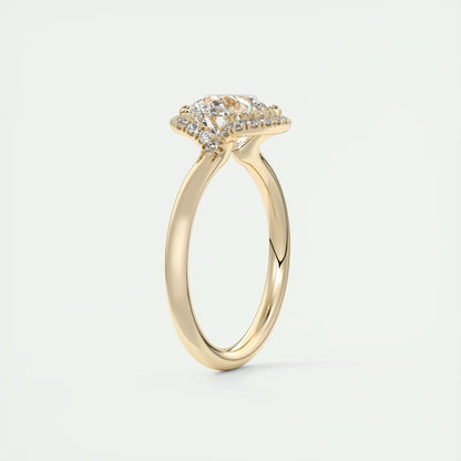 2.14 Ct In Round Bardot Scallop Engagement Ring