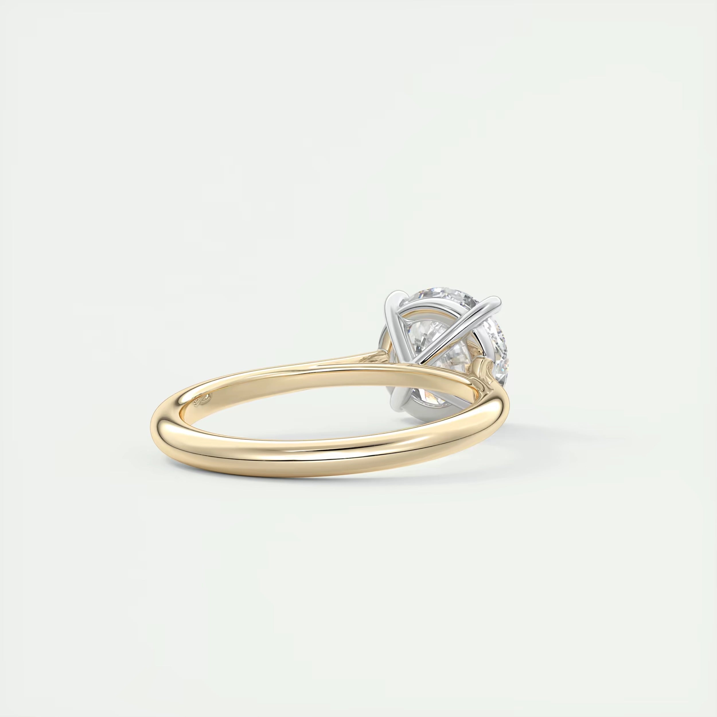 2.00 Ct The Cathedral Two Tone Round Gold Cathedral Solitaire with Prongs Engagement Ring