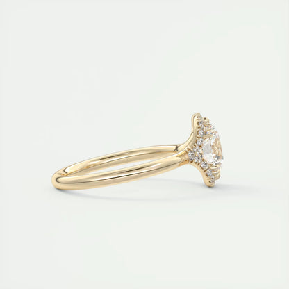 2.14 Ct In Round Bardot Scallop Engagement Ring
