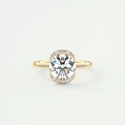 2.14 Ct In Round Bardot Scallop Engagement Ring
