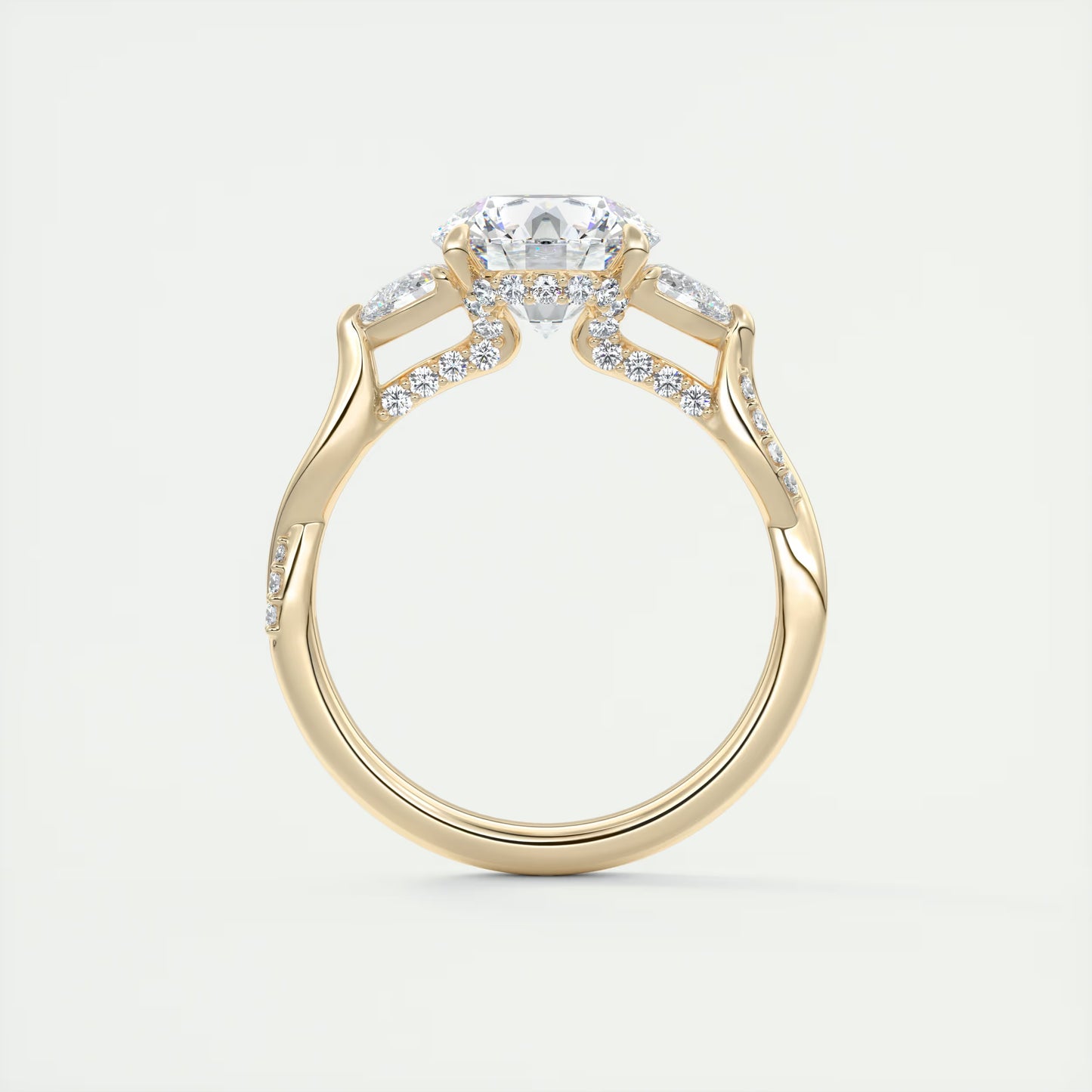 2.75 Ct The Full Bloom Round  - Twisted Pave Round Solitaire Engagement Rings