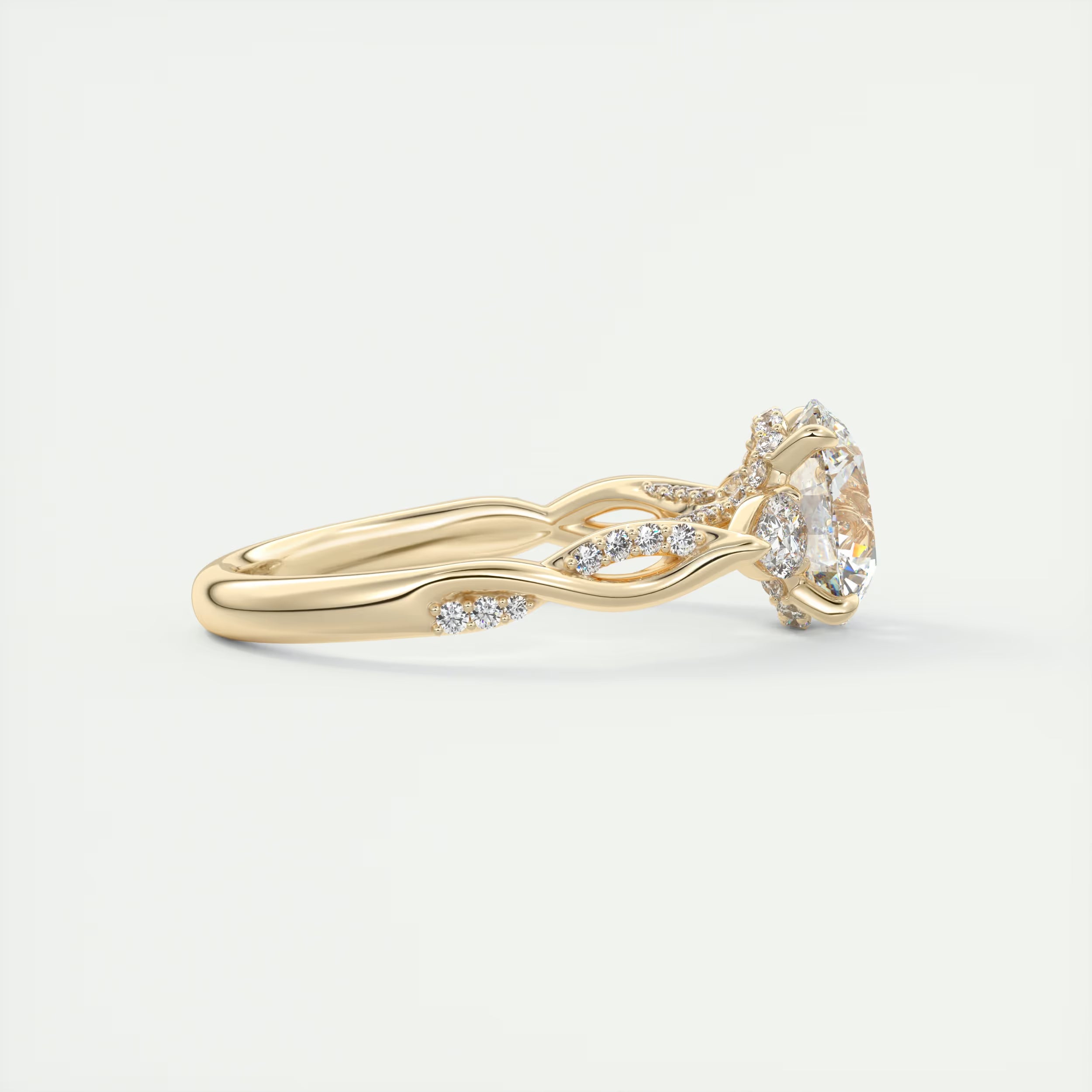 2.75 Ct The Full Bloom Twisted Pave Round Solitaire Engagement Rings