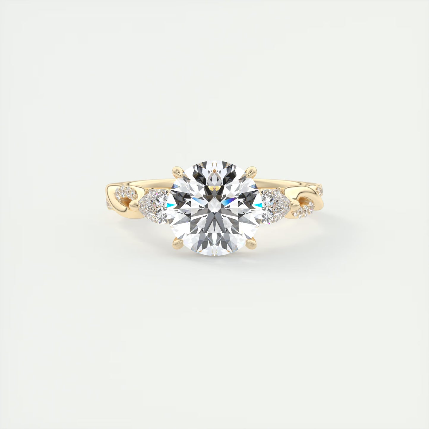 2.75 Ct The Full Bloom Round  - Twisted Pave Round Solitaire Engagement Rings