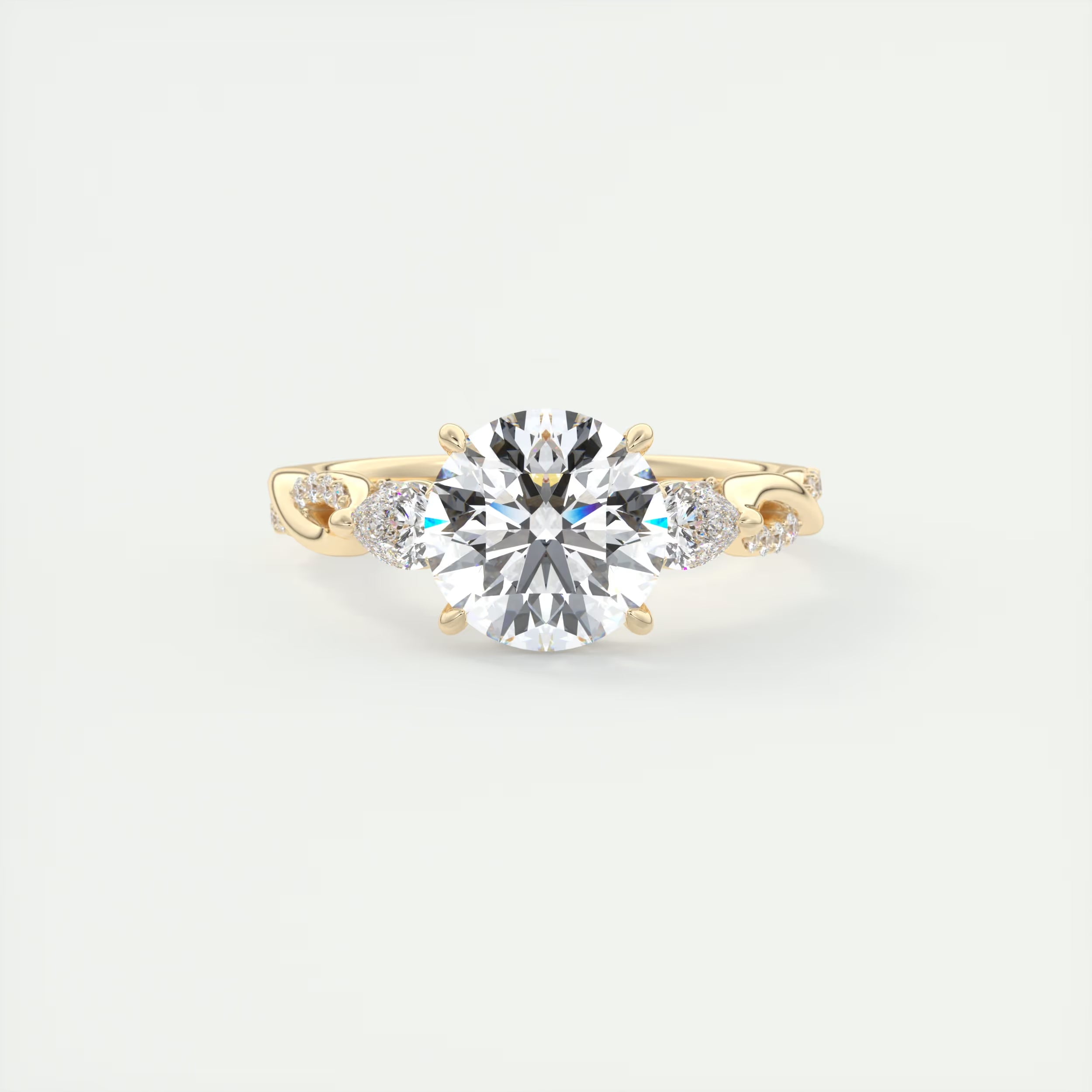 2.75 Ct The Full Bloom Twisted Pave Round Solitaire Engagement Rings