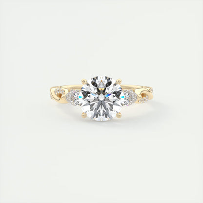 2.75 Ct The Full Bloom Round  - Twisted Pave Round Solitaire Engagement Rings