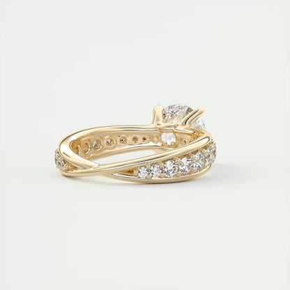 8-9 GM Round Solitaire Split Shank Engagement Ring
