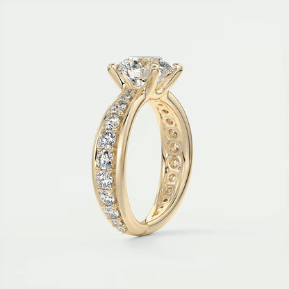 8-9 GM Round Solitaire Split Shank Engagement Ring
