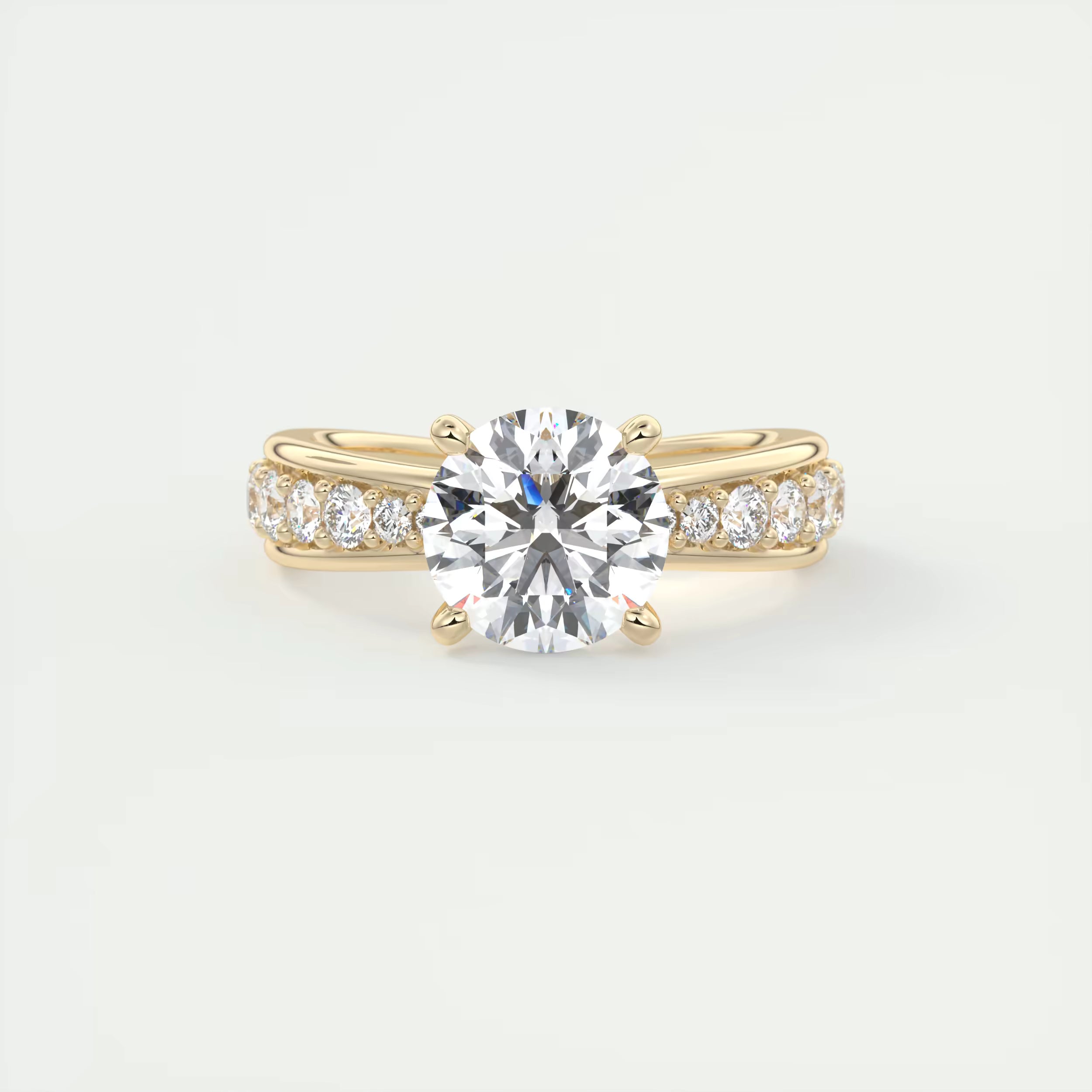 2.80 Ct Round Solitaire Split Shank Engagement Ring