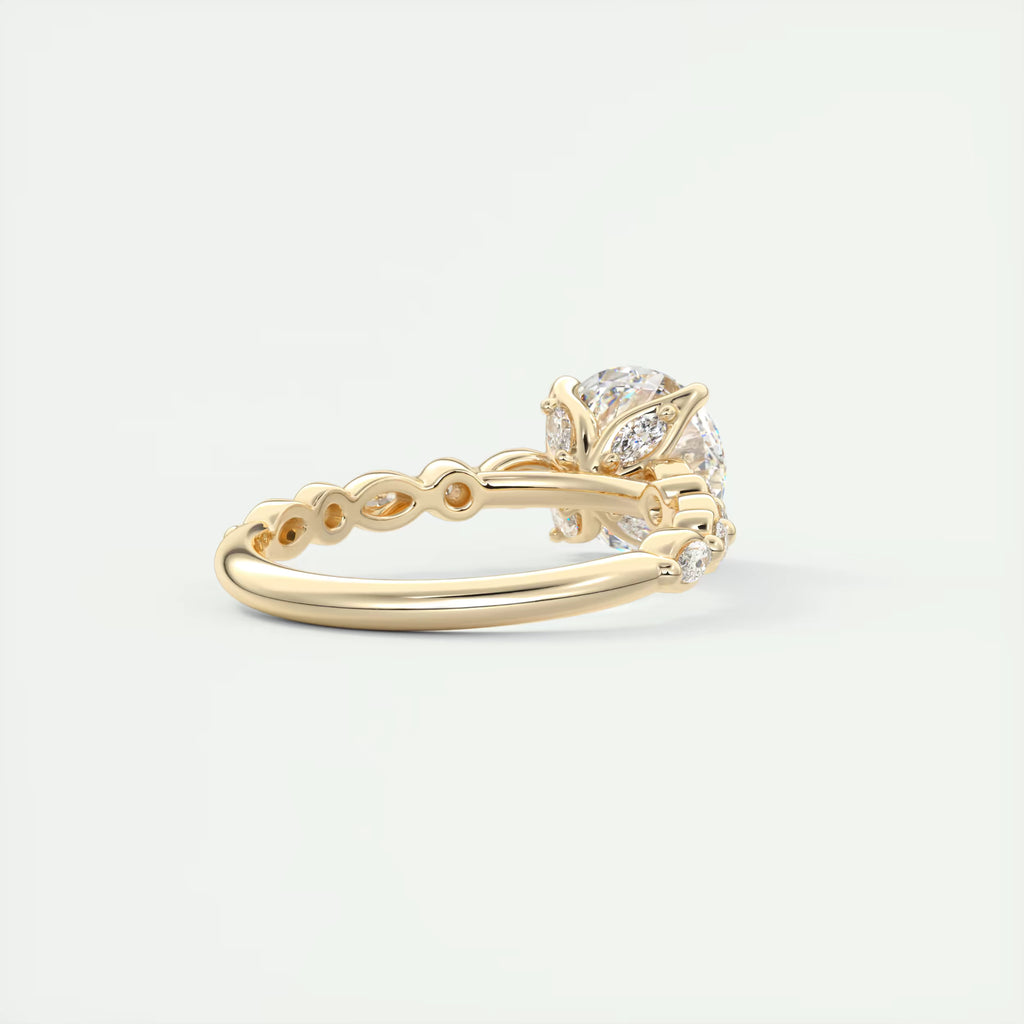 2.00 Ct Center Stone Round Solitaire Half Coverage Engagement Ring