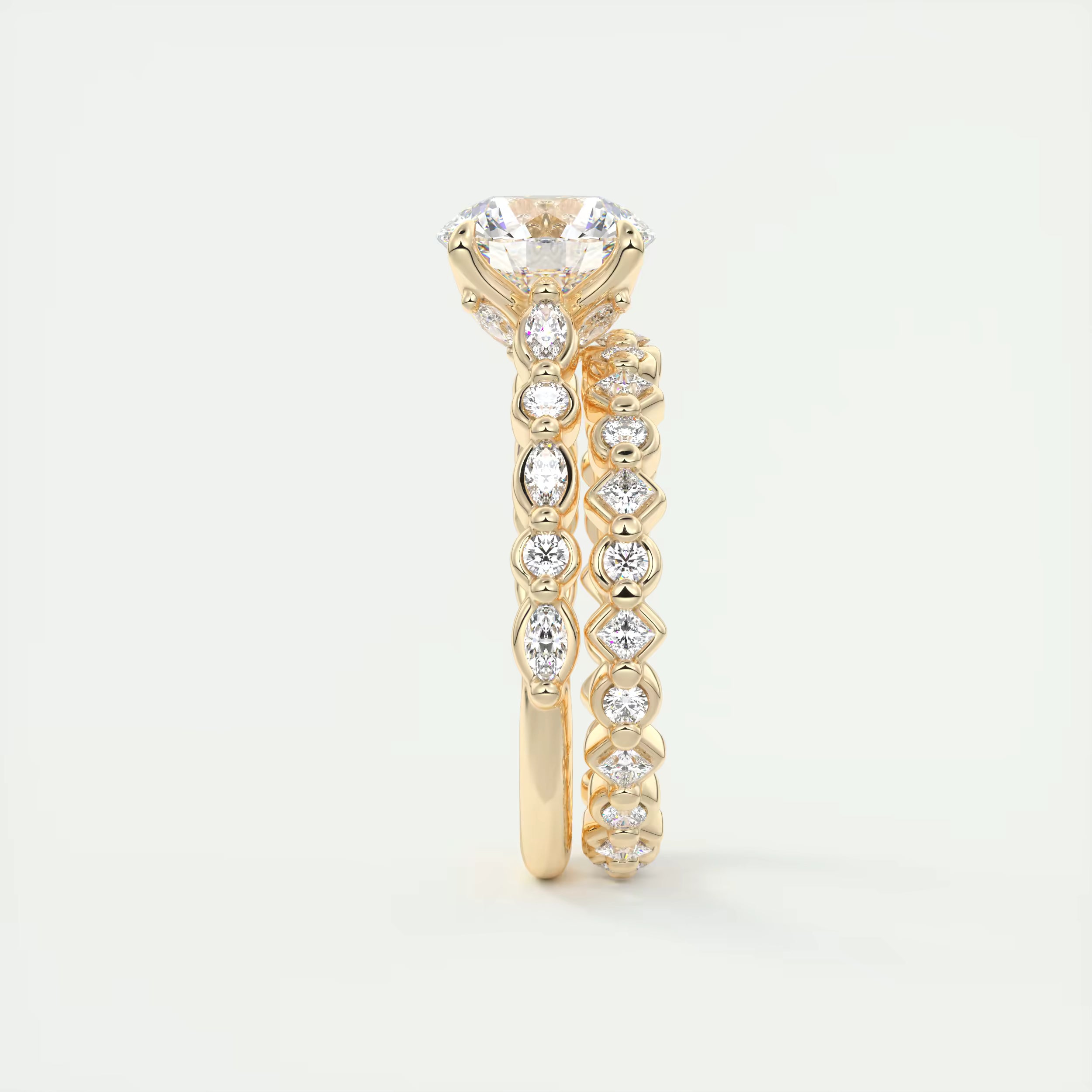 2.00 Ct Center Stone Round Solitaire Half Coverage Engagement Ring