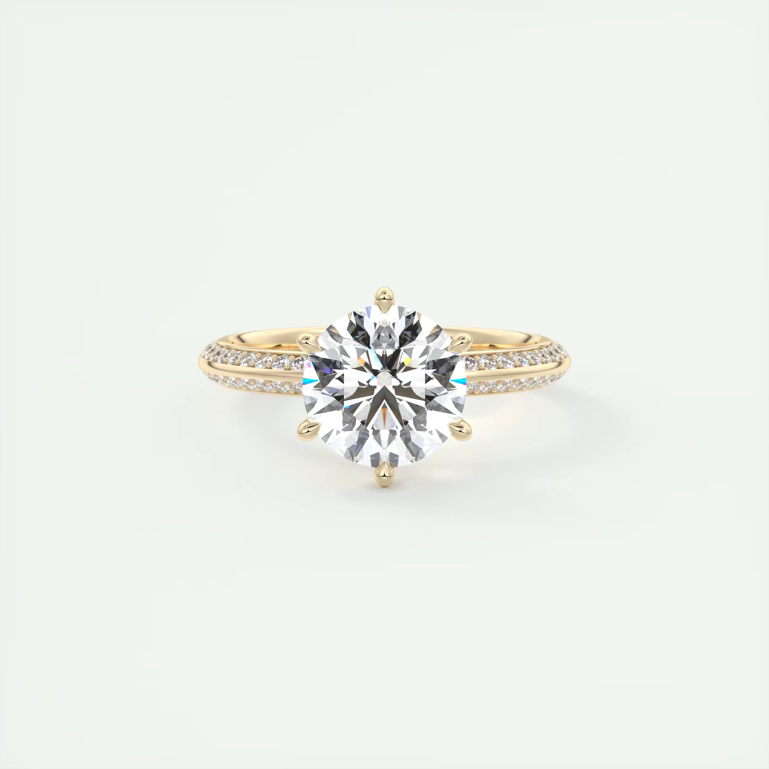 2.00 Ct Round Solitaire Loren Pave Engagement Ring