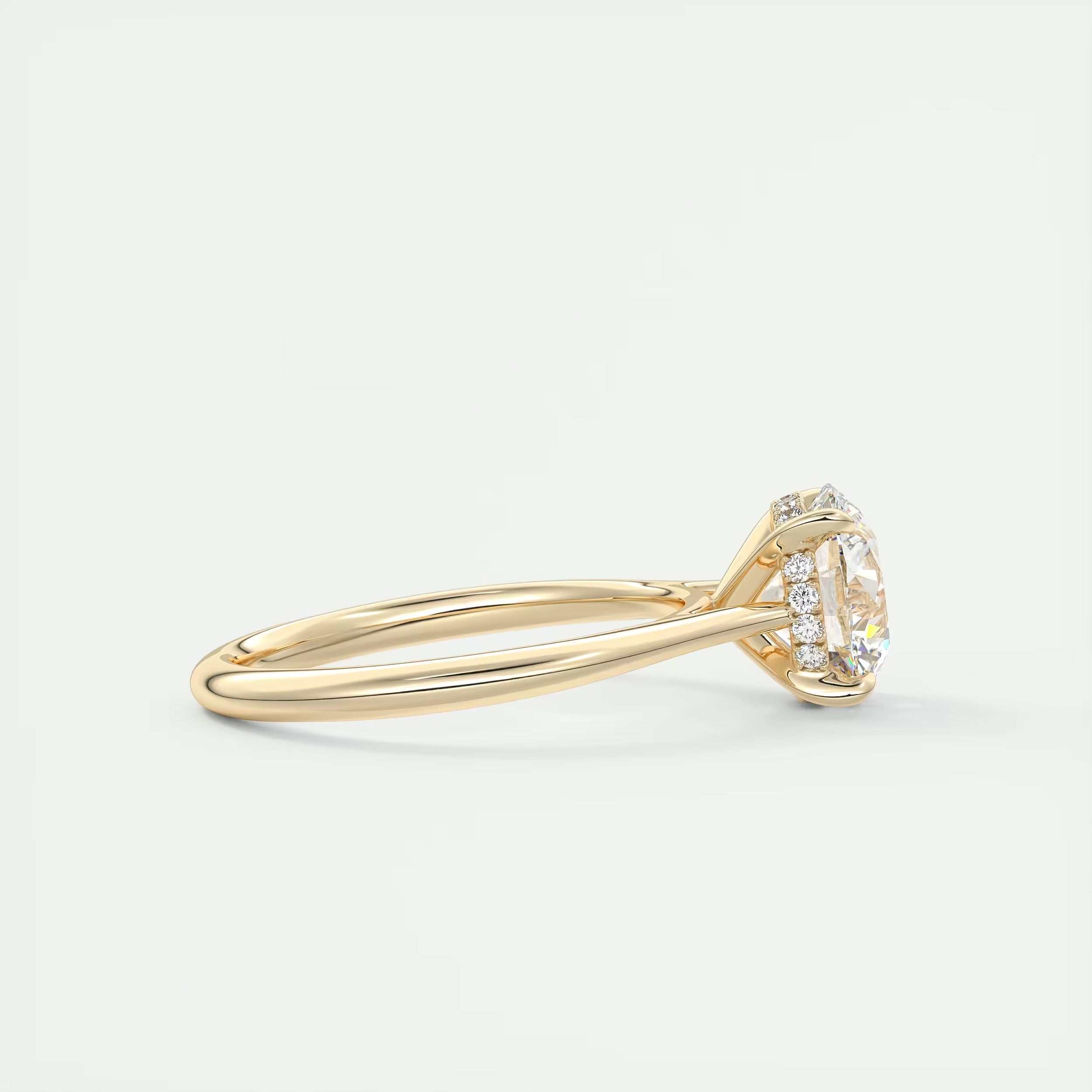 2.08 Ct The Cathedral Solitaire Center Stone Round Side Stone Round Engagement Rings