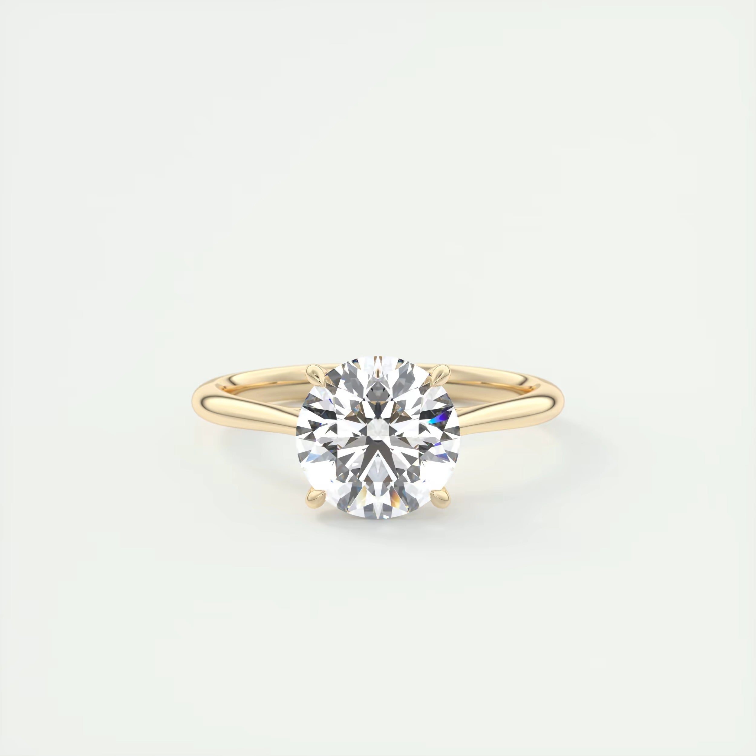 2.08 Ct The Cathedral Solitaire Center Stone Round Side Stone Round Engagement Rings