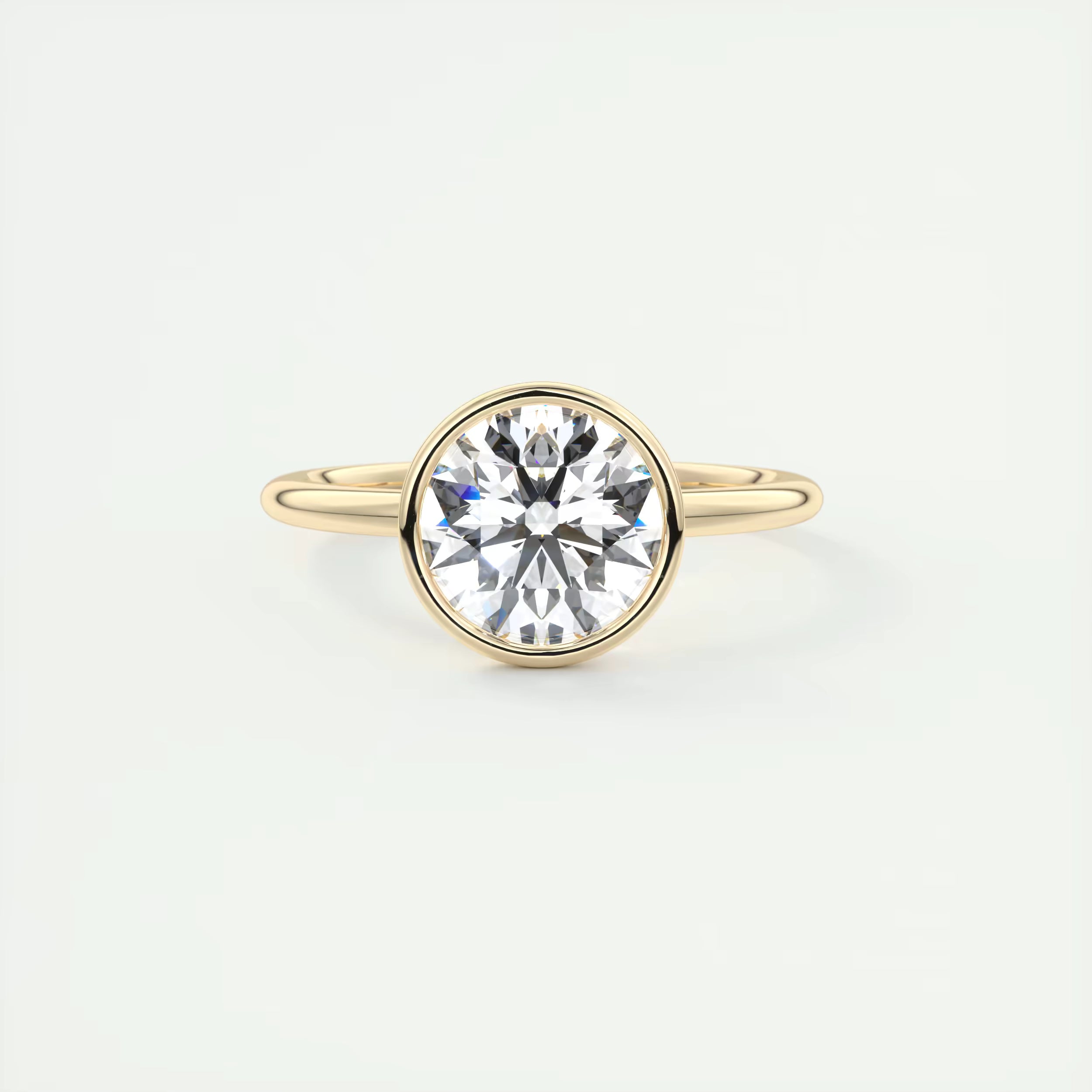 2.00 Ct Round Bezel Set Solitaire Antique Style Art Deco Engagement Ring