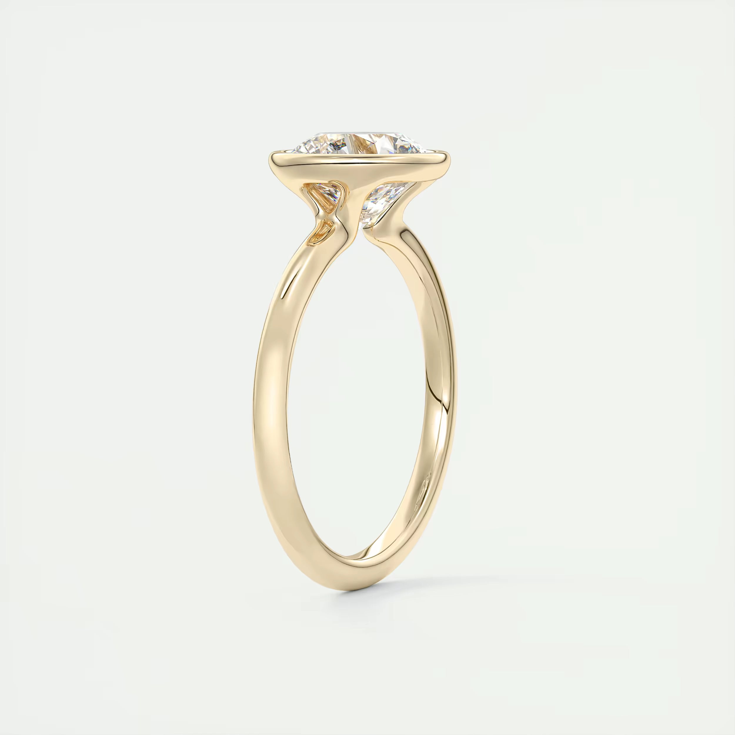 2.00 Ct Round Bezel Set Solitaire Antique Style Art Deco Engagement Ring