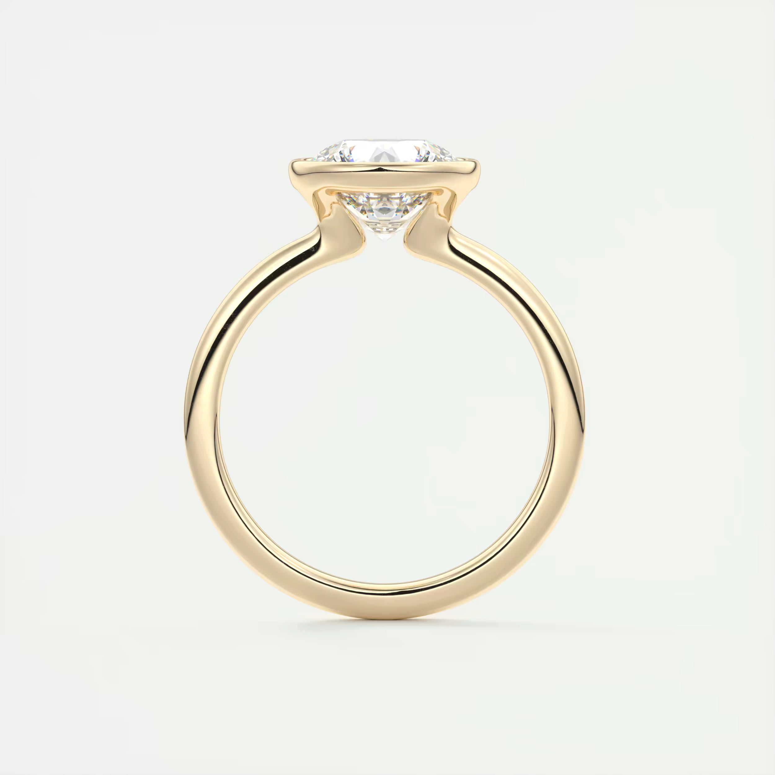 2.00 Ct Round Bezel Set Solitaire Antique Style Art Deco Engagement Ring