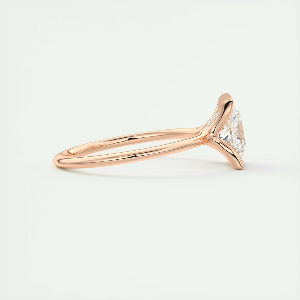 2.00 Ct The Center Stone Princess - Flush Stacking Half Bezel Solitaire Engagement Rings