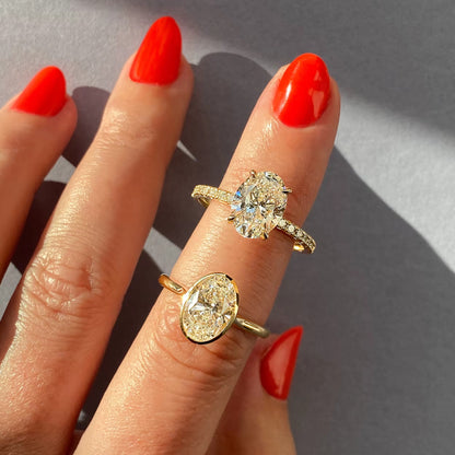 2.00 Ct Royale Pavé Oval Floral Basket 1.8mm French Set Pavé Ring