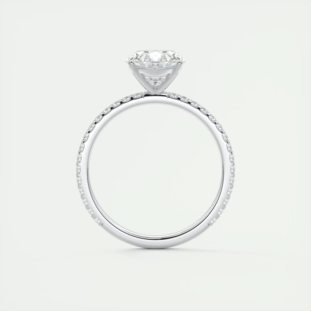 2.25 Ct Harper Pavé Oval  Center with 1.5mm French Set Pavé Ring