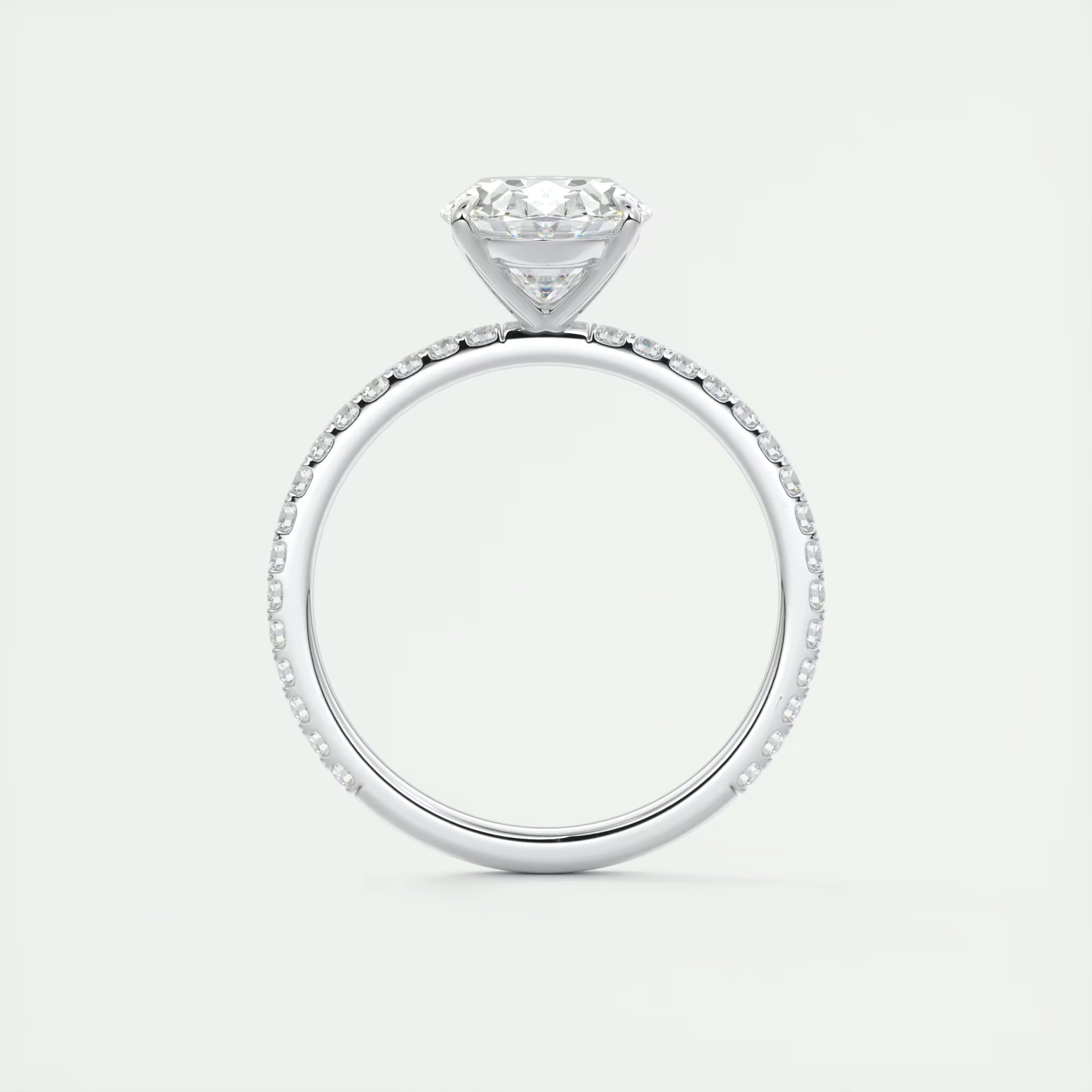 2.25 Ct Harper Pavé Oval  Center with 1.5mm French Set Pavé Ring