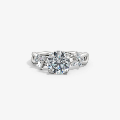2.15 Ct In Round Bardot Scallop Engagement Ring