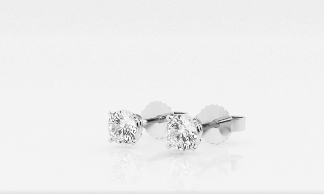 0.50 Ct Round Shap Diamond 4- Prong Diamonds Stud Earrings