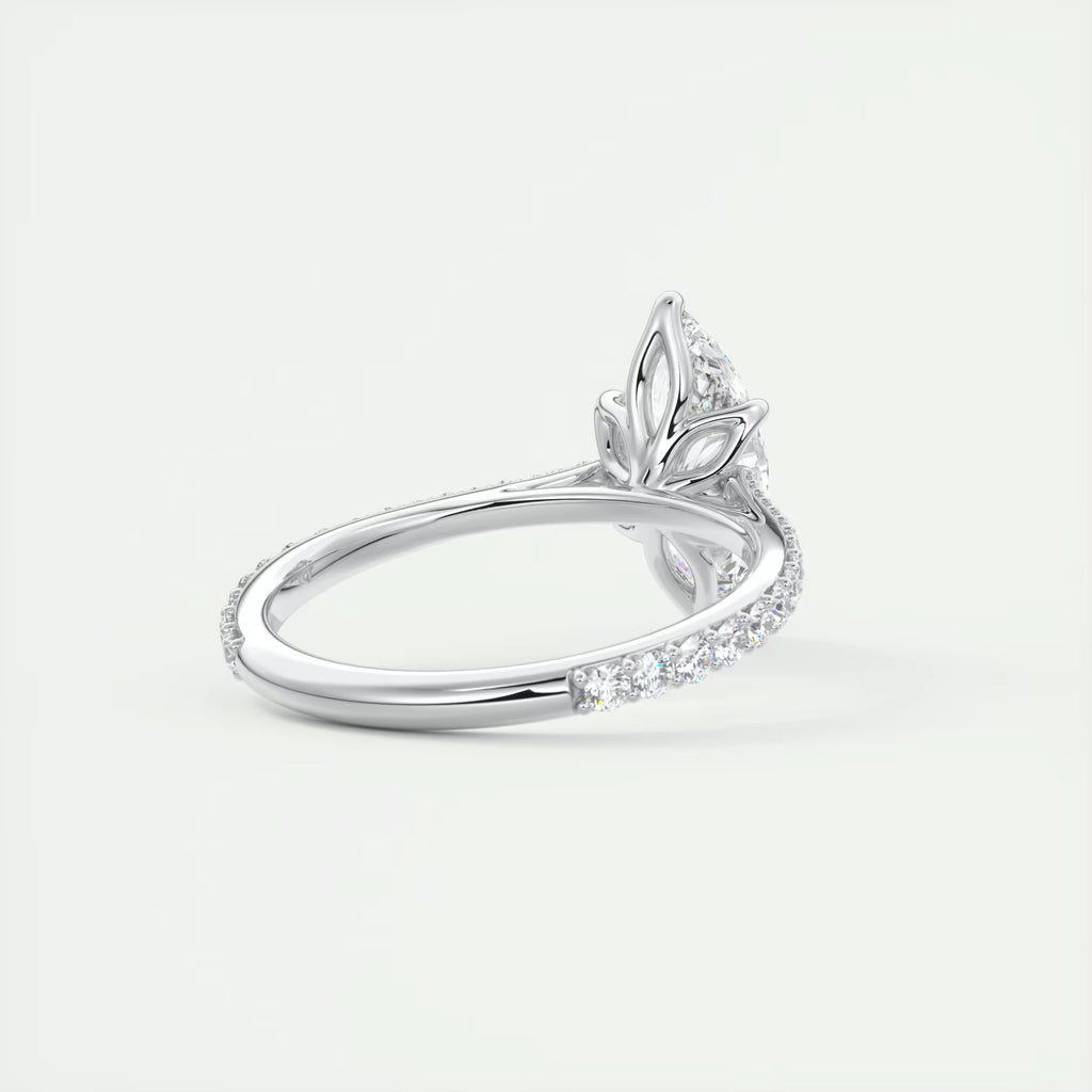 1.85 Ct Cathedral Royale Pavé Marquise Floral Flush Stacking Pave Cathedral six prong Ring