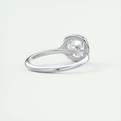 2.10 CtThe Breezy Halo Cushion Center with French Set Halo Ring
