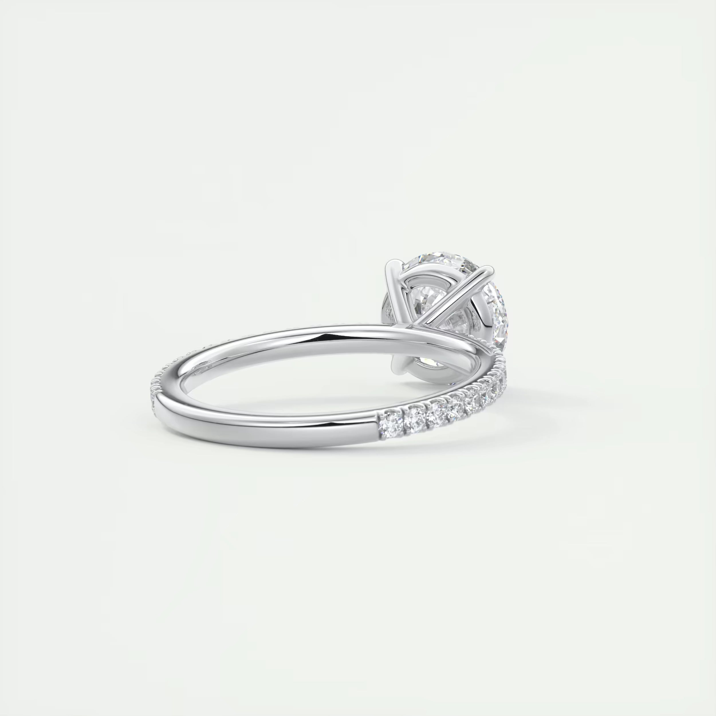 2.30 Ct Harper Classic Pavé Round Solitaire Pave Setting Rings