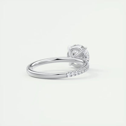 2.25 Ct Harper Classic Pavé Round Solitaire Pavé Setting Ring