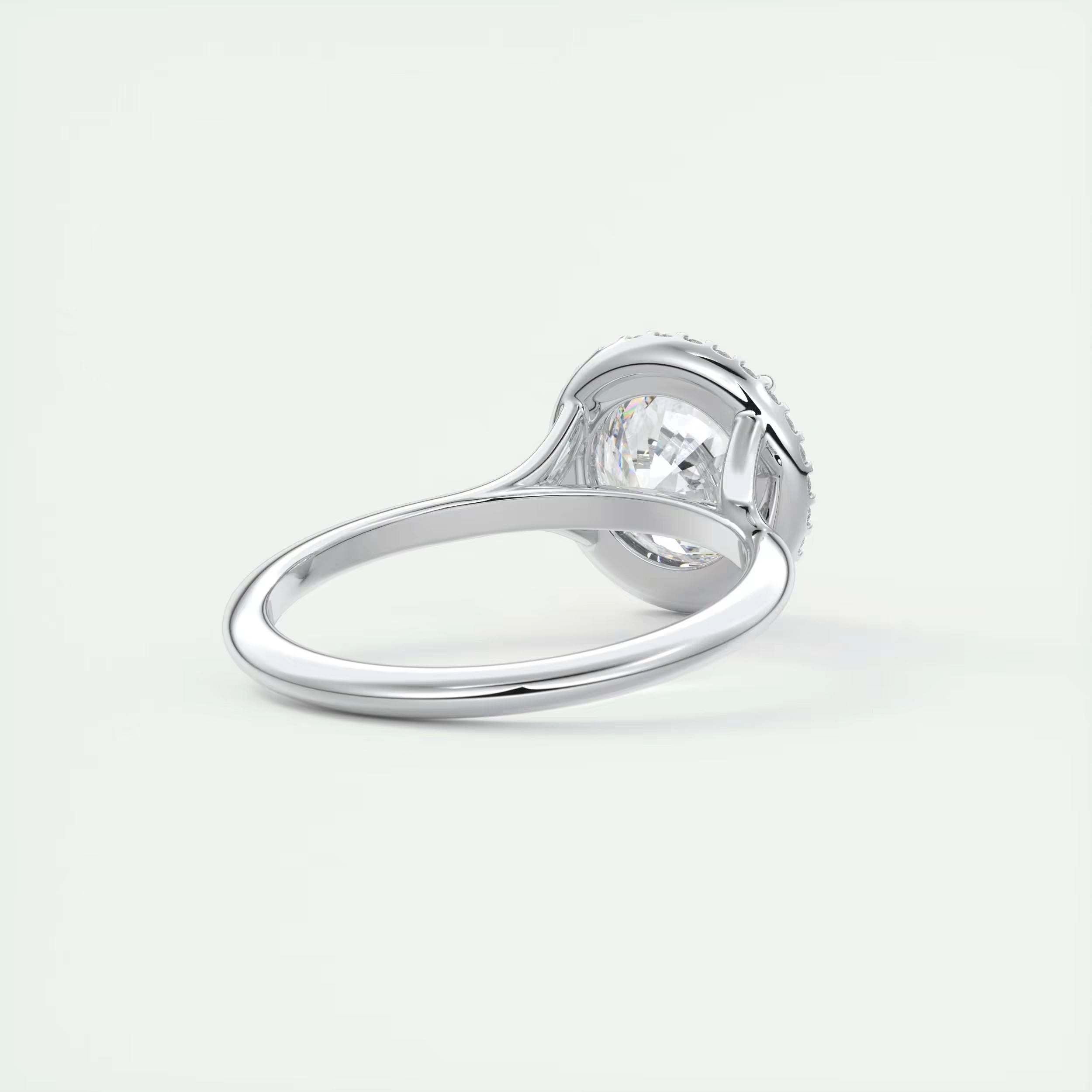 2.15 Ct The Breezy Halo Round Center with French Set Halo Rings