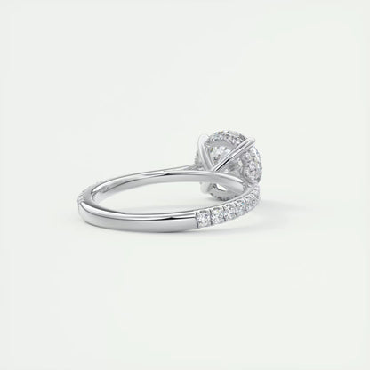 2.50 Ct The Cathedral Deluxe Round Hidden Halo Setting Ring