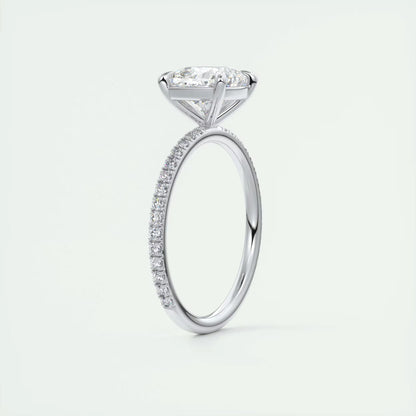 2.25 Ct Harper Pavé Cushion Center with 1.5mm French Set Pavé Ring