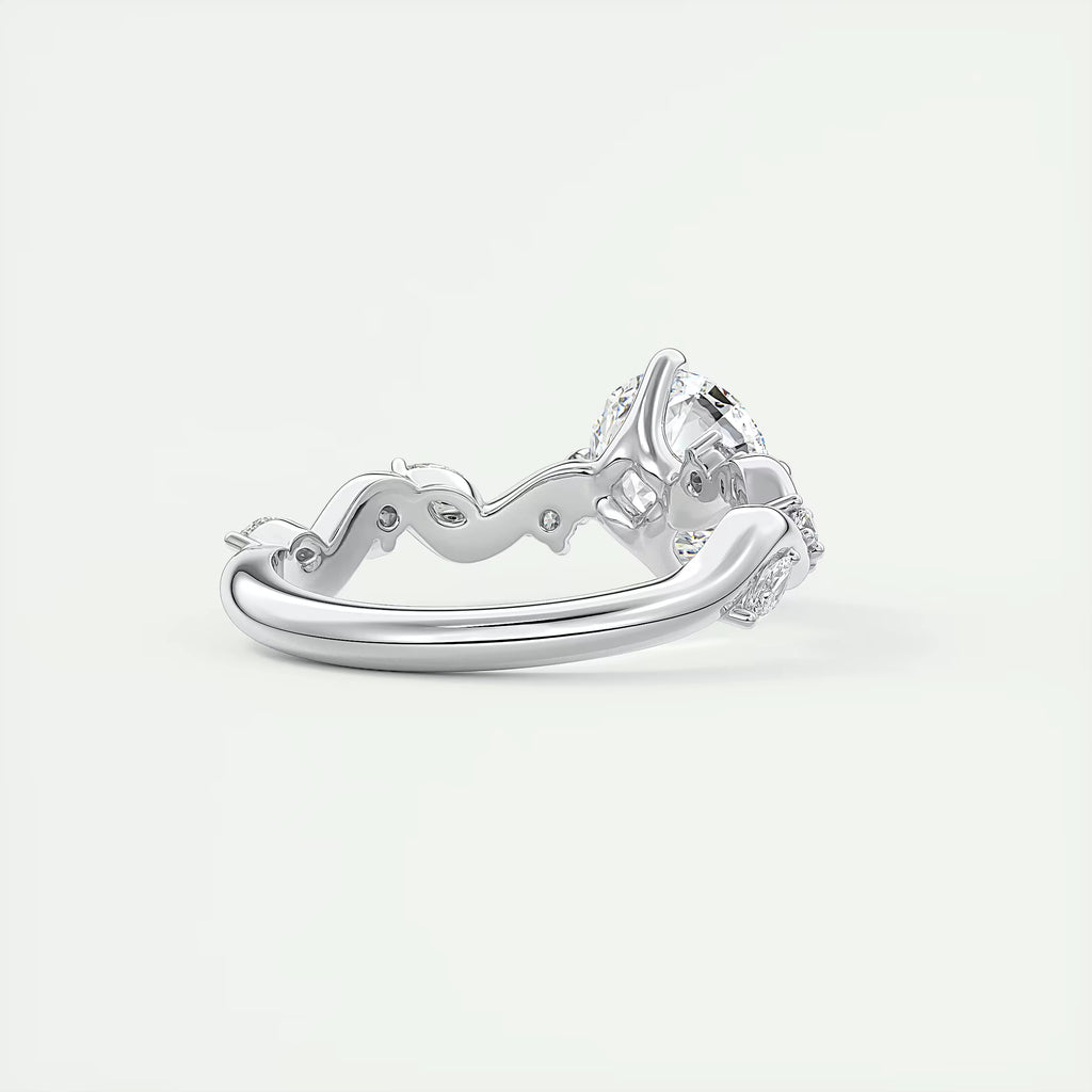 2.00 Ct Round Solitaire Forever One Floral Engagement Ring