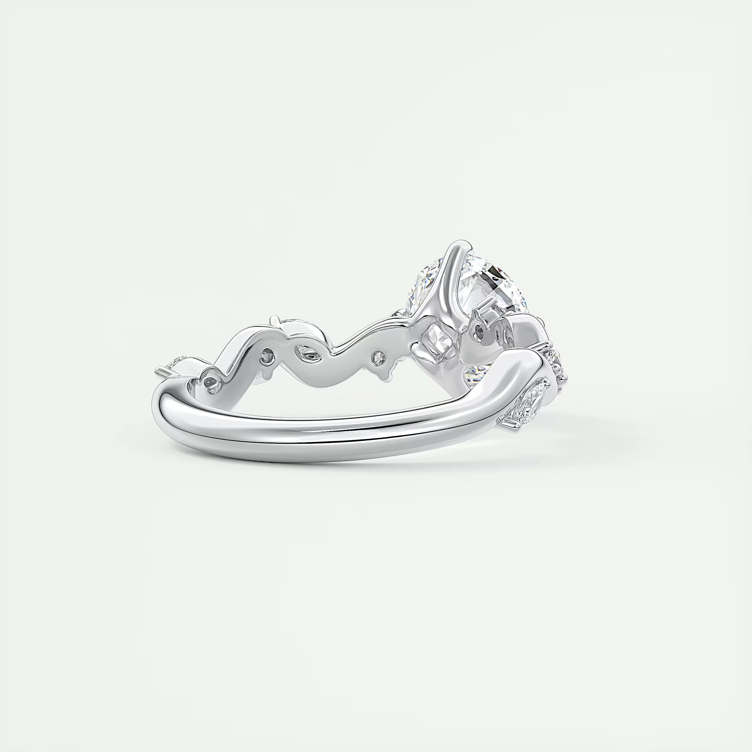 2.00 Ct Round Solitaire Forever One Floral Engagement Ring