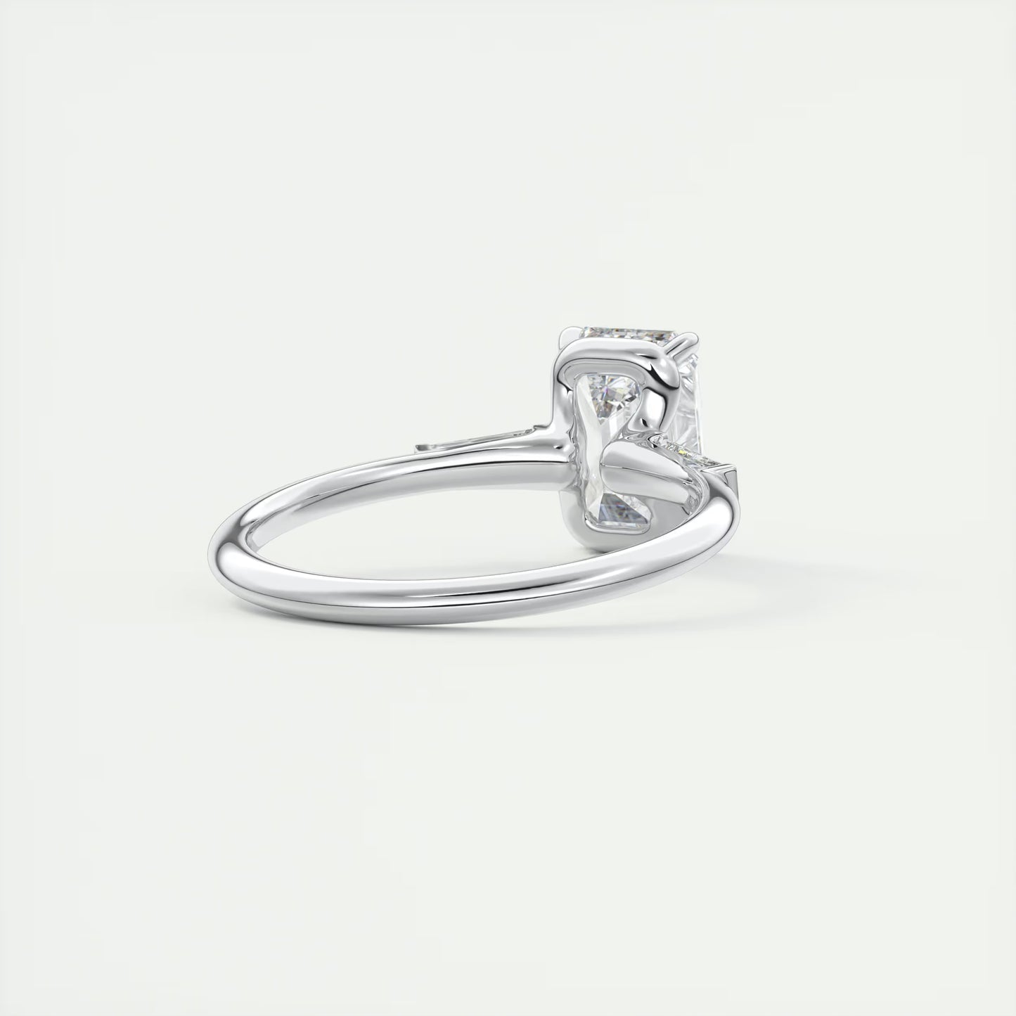 2.15 Ct Plunge Emerald Plunge Three Stone Engagement Rings