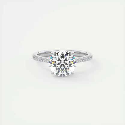 2.50 Ct The Cathedral Deluxe Round Hidden Halo Setting Ring